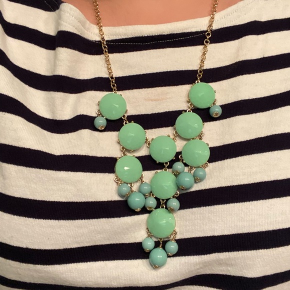 J. Crew Factory Jewelry - J Crew Teal and Gold Bubble Necklace